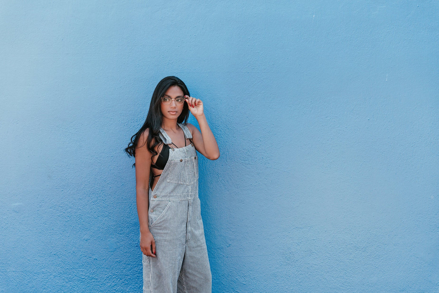 Women's Stripy Dungarees